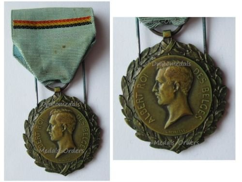 Belgium WW1 King Albert Medal for Political Prisoners 1914 1918 by Devreese French Type