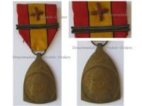 Belgium WW1 Commemorative Medal 1914 1918 with 2 Bars (Gold, Silver) & Red Cross Device by De Bremaecker
