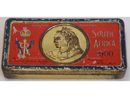 Britain Queen Victoria Chocolate Tin Christmas New Year Gift 1900 South Africa Boer War Cadbury's Type