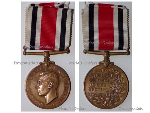 Britain WW2 Special Constabulary Long Service Medal King George VI 1937 1948