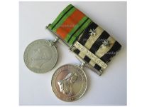 Britain WW2 Set of 2 Medals (Service Medal of the Hospitaller Order of St. John of Jerusalem with 3 Maltese Crosses, Defense Medal) Named