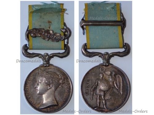 Britain Crimea Medal 1854 1856 by Wyon with Clasp Sebastopol Unnamed as Issued