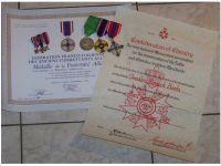 Britain France Italy Belgium WW2 Set of 6 Medals & Diplomas (Federation of European Allied Combatants, Franco-Italian Federation of Former Combatants Medals, IMOS Sphinx WWII Victory, British Association Officer's Cross) with Diplomas