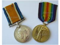 Britain WW1 Medal Pair Victory & War Medal to RNR Officer – Sub-Lieutenant, Royal Navar Reserve