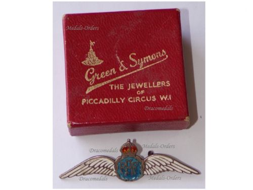 Britain WW2 RAF Sweetheart Brooch Pilot Wings of the Royal Air Force 1939 1945 Boxed by Green & Symons