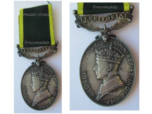 Britain WW2 Efficiency Medal with Clasp Territorial King George VI 1st Type 1937 1948 to Sergeant NCO Royal Army Service Corps RASC