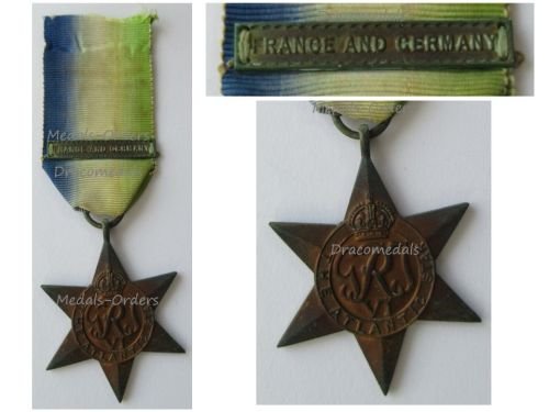 Britain WW2 Atlantic Star with Clasp France and Germany