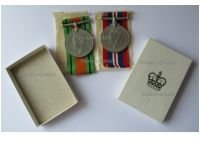 Britain WW2 Set of 2 Medals (Defence Medal & War Medal 1939 1945) Boxed