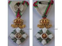 Bulgaria WW1 WW2 Order of Civil Merit 4th Class Officer's Cross with Crown 1918 1944