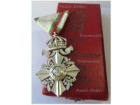 Bulgaria WW1 WW2 Order of Civil Merit 6th Class Silver Cross with Crown 1918 1944 Boxed