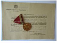 Bulgaria WW1 Commemorative Medal Rare Type with Letter to German from the Bulgarian Defense Attache