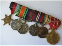 Canada WW2 Set of 6 Canadian British Medals to NCO (1939 1945 Star, Defense, War, Voluntary Service, UN UNEF Suez Medal & Canadian Forces Decoration)