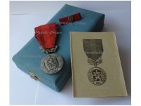 Czechoslovakia Silver Medal for Merit in the Defense of the Homeland 1960 Marked 925 by Zukov Boxed with Diploma to Captain Dated 1971