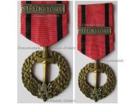 Czechoslovakia WW2 Czechoslovak Army Abroad Medal 1939 1945 with Clasp Strednivychod (Middle East)