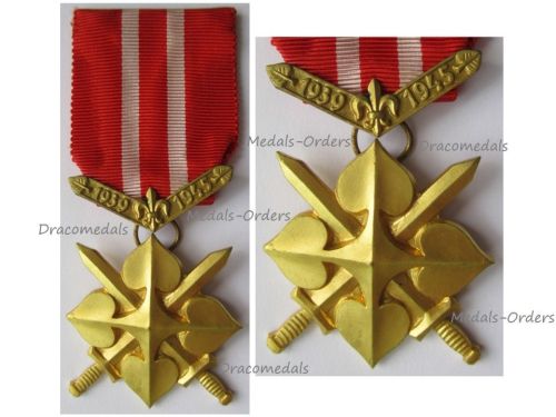 Czechoslovakia WW2 Scouts Cross for Homeland 1939 1945 Gold 1st Class