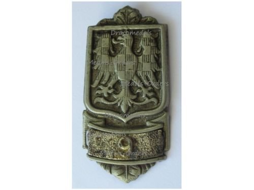 Czechoslovakia WW2 Firefighter Cap Badge of the 9th Fire Department