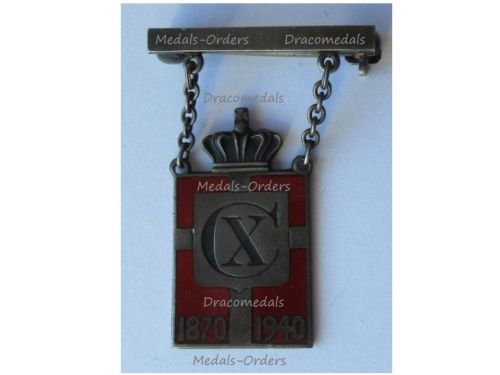 Denmark WW2 King Christian X 70th Birthday Anniversary 1870 1940 Badge for Ladies Silver 950 by Jensen