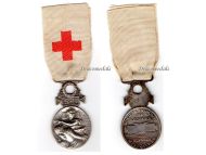France SB Red Cross Medal of the French Association for Aiding the Wounded Military 1864 1866 in Silver