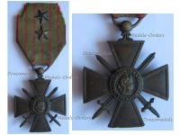 France WW1 War Cross 1914 1916 with 2 Citations 2 Stars (1 Bronze 1 Silver)