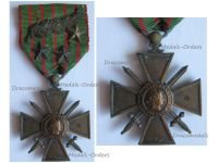 France WW1 War Cross 1914 1916 with 4 Citations Palm 3 Stars (1 Bronze 2 Silver)