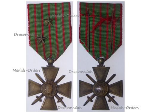 France WW1 War Cross 1914 1916 with 2 Citations 2 Stars (Bronze)
