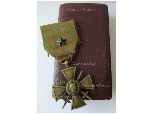France WW1 War Cross 1914 1916 with 1 Citation Bronze Star Boxed