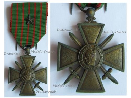 France WW1 War Cross 1914 1918 with 1 Citation Bronze Star