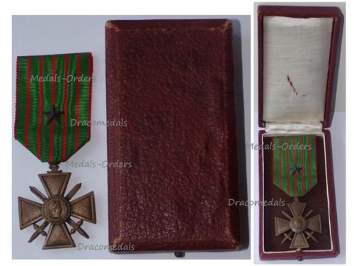 France WW1 War Cross 1914 1918 with 1 Citation Bronze Star Boxed