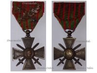 France WW1 War Cross 1914 1915 with 3 Citations Palm 2 Stars (1 Bronze 1 Silver)