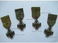 France Set of 4 WW1 War Crosses 1914 1915 1916 1917 1918 with Citations