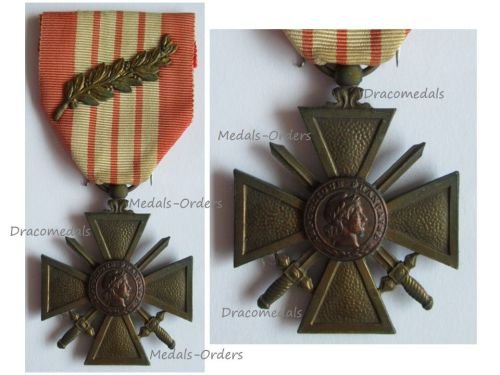 France WW2 War Cross 1939 with 1 Citation Palm