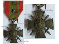 France WW2 War Cross 1939 with 2 Citations (2 Bronze Stars)