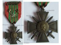France WW2 War Cross 1939 with 4 Citations (Palm, 2 Bronze and 1 Silver Stars)