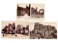 France WW1 Set of 3 Photographs Postcards (Bombed & Destroyed Cities Saint Quentin & Yser)
