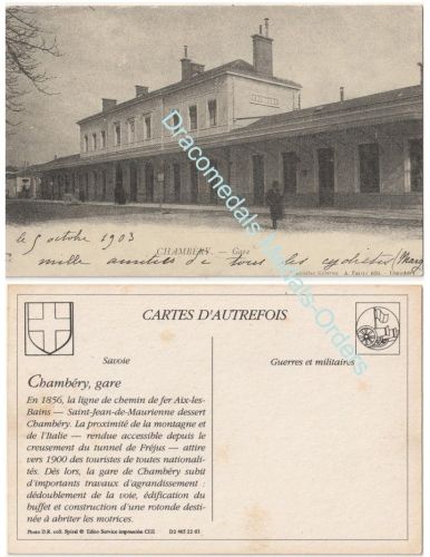 France WW1 Postcard Chambery Gare 1903 REPRO
