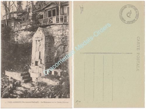 France WW1 Postcard Vieil Armand, Hartmannswillerkopf, Le Monument et le Chalet Cantine