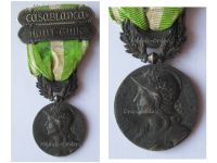 France Morocco Campaign Medal 1908 with Clasps Haut Guir & Casablanca by Lemaire