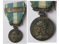 France WW1 Colonial Medal 1st Type 1893 1913 Bifacial with Clasp Extreme Orient in Silver Plated Bronze by Arthus Bertrand