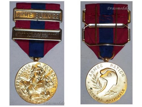 France National Defense Medal 1982 Bronze Class with Bars Arme Blindee & Missions d'Assistance Exterieure