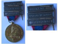 France National Defense Medal 1982 Bronze Class with Bars Genie Mururoa Hao Nageurs de Combat (Navy Seals)
