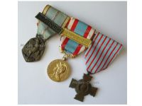 France Set of 3 Medals (WW2 Commemorative Medal with Africa Clasp, North Africa Medal with Algeria Clasp, Combatants Cross) by the Paris Mint