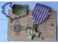 France WW2 Combatants Cross Set with Card and Dog Tag