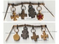 France WW2 Set of 4 Medals (WWII Free French Libre Commemorative War, Resistance Volunteers, Combatants Cross, Wound Medal) MINI