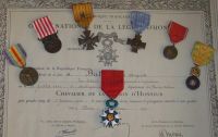 France WW1 Set of 7 Medals to the 44th Infantry Regiment (Order of the Legion of Honor Knight Cross, Victory, Verdun by Venier, Commemorative, Valor & Discipline Medal, War & Combatants Cross)