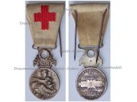 France SB Red Cross Medal of the French Association for Aiding the Wounded Military 1864 1866 in Silver