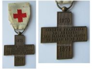 France SB Red Cross Medal 1870 1871 of the French Association for Aiding the Wounded Military of Land & Naval Forces for the Franco-Prussian War