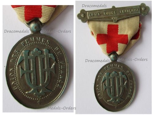 France WW1 UFF Red Cross Medal of the Union of the Women of France 1914 1918 Numbered