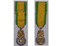 France WW2 Military Medal Valor & Discipline 1870 Bifacial Type MINI
