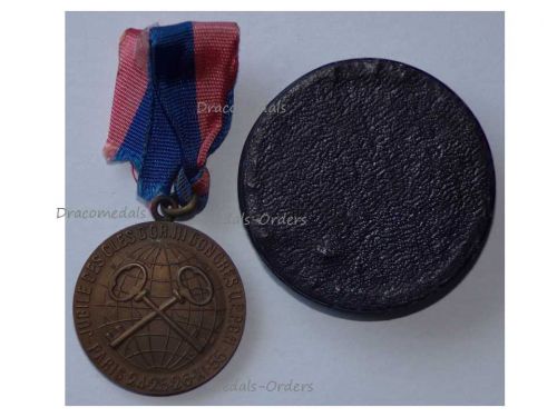 France Golden Keys Medal Clefs d'Ore III Congress Paris 1955 Decoration French Association Hotel Concierges boxed