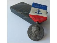France Merchant Navy Medal 1st Type in Silver by the Paris Mint Named to P.E. Pay 1910 Boxed